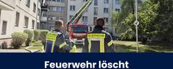 Beitragsbild Dachstuhlbrand © Bachmann Die Feuerwehr löscht einen Dachstuhlbrand in Merseburg-Süd.