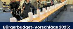 Archivbild: Tag der Entscheidung 2024 © Pressestelle Bürgerinnen und Bürger werfen ihre Stimmtaler in die Glasschalen der Projekte.