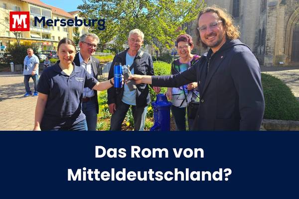 Frau Haltrich (MIDEWA), Herr Heimbach, Dr. Hannuschka und Frau Biemann (Altstadtverein) sowie Oberbürgermeister Müller-Bahr © Pressestelle beitragsbild trinkbrunnen